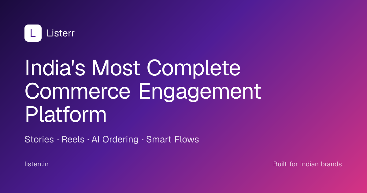 India's Most Complete Commerce Engagement Platform