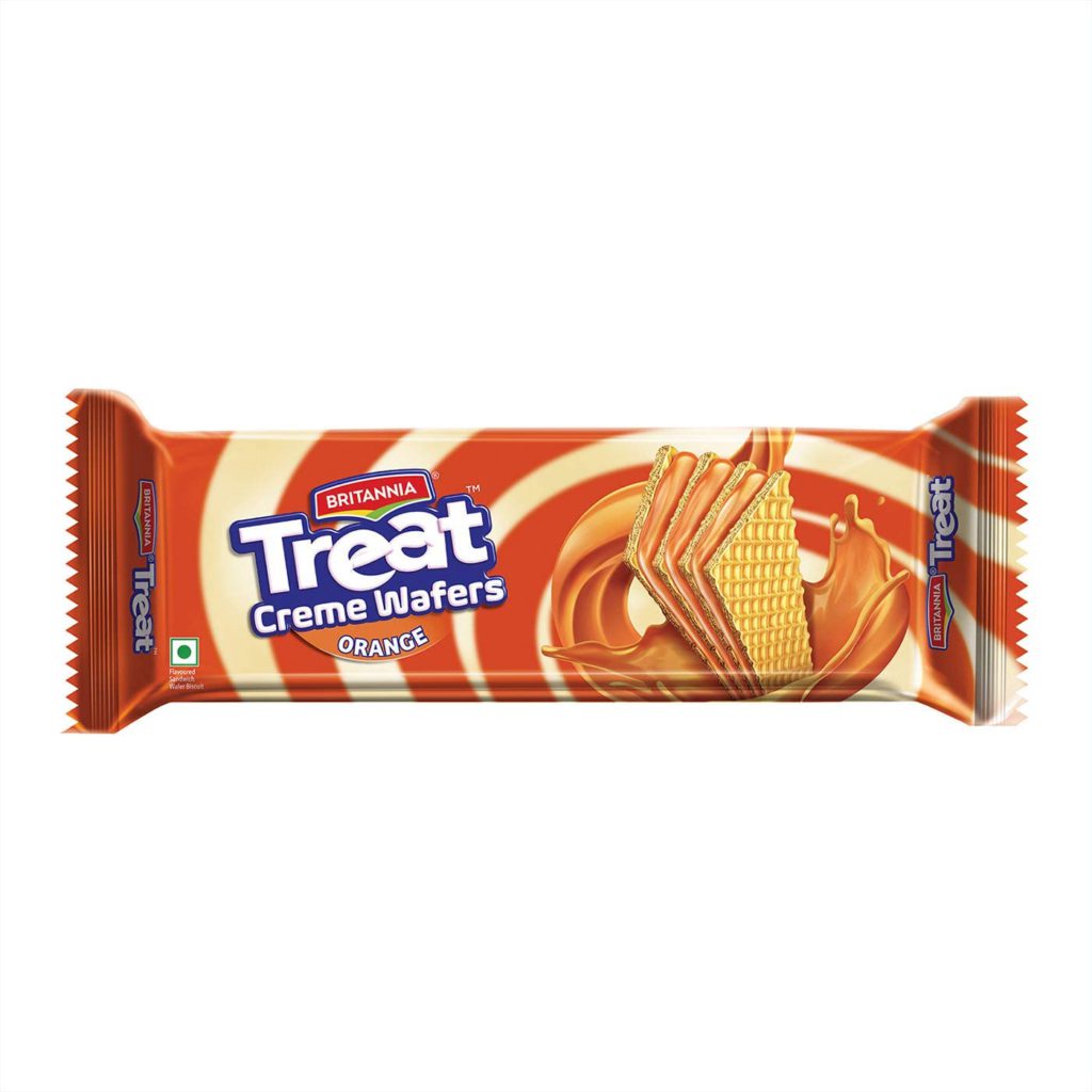 Britannia Treat Orange Cream Wafers (75g) | Listerr - An Indian Marketplace