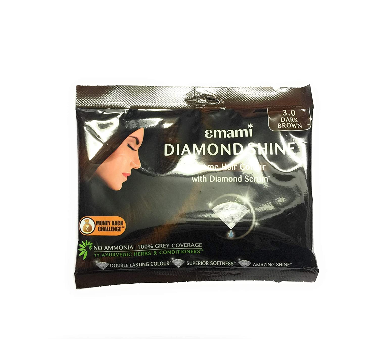 Enami Diamond Shine Hair Colour Dark Brown (40g) | Listerr - An Indian  Marketplace
