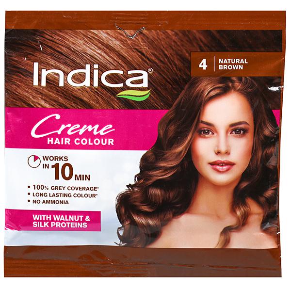 Indica 10 Minutes Herbal Hair Colour Natural Brown (40g) | Listerr - An  Indian Marketplace